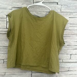 Madewell Cropped Muscle Tank Crewneck T-Shirt Size Medium